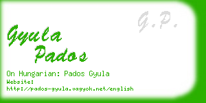 gyula pados business card